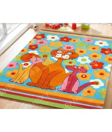 兒童地毯 - 小花貓花花地毯 可愛活潑 色彩鮮艷 每平方呎$100 歡迎訂造