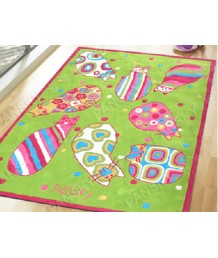 兒童地毯 - 復活蛋花貓地毯 可愛活潑 色彩鮮艷 每平方呎$100 歡迎訂造