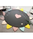 兒童地毯 - 北歐兒童圓型花花地毯 可愛活潑 色彩鮮艷 