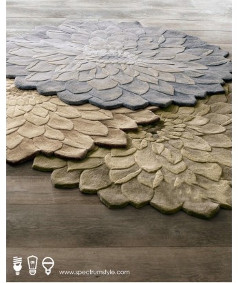 地毯 - 蓮花造型新西蘭羊毛地毯 時尚有型 豪宅必備