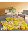 地毯 - 不規則經典黃花花園圖案地毯 時尚有型 部屋必備