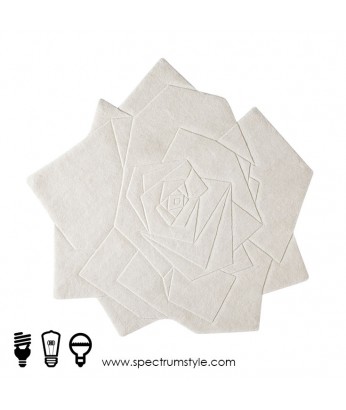 地毯 - 立體3D白玫瑰圖案羊毛地毯 時尚有型 部屋必備