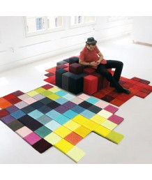地毯 - 不規則彩色格子地毯 時尚有型 部屋必備 歡迎訂造