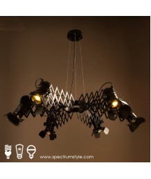 吊燈 - 復古環型影棚射燈工業吊燈 簡單經典 潮人型燈 