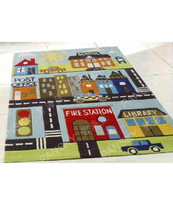 兒童地毯 - 卡通城市地毯地毯 可愛活潑 色彩鮮艷 每平方呎$100 歡迎訂造