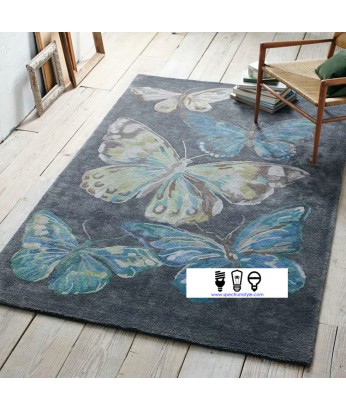 地毯 - 新西蘭進口羊毛蝴蝶圖案地毯 時尚有型 潮人首選 