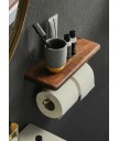 懷舊精品 - 復古木銅製廁紙架 經典品味 型人之選 